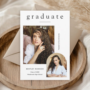 Moderner Einfaches 2-Foto-Abschluss Ankündigung