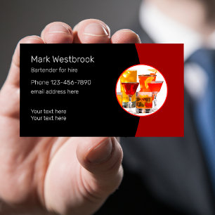 Moderner Einzigartiger Barkeeper Zur Miete Visitenkarte