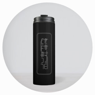 Moderner einzigartiger Name & Monogramm Dunkelgr Thermosbecher
