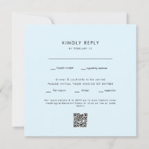 Moderner Eis Blue Square Wedding QR Code UAWG