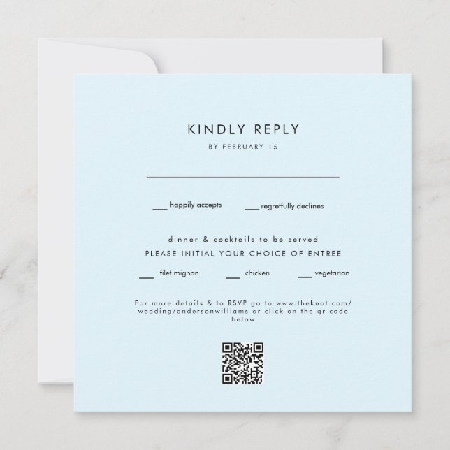 Moderner Eis Blue Square Wedding QR Code UAWG (Vorderseite)