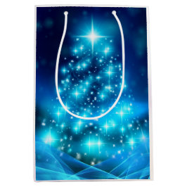 Moderner Electric Blue Christmas Tree mit Licht Mittlere Geschenktüte