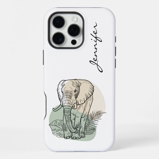 Moderner Elefant iPhone  Hülle (Rückseite)