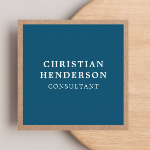 Moderner Elegant Blue Kraft Paper Consultant Quadratische Visitenkarte