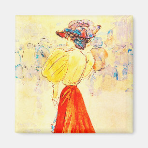 MODERNER ELEGANT MIT ROTER SKIRE VON HENRY SOMM MAGNET