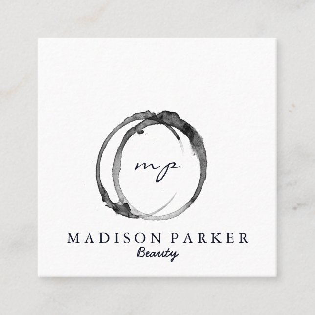 Moderner eleganter abstrakter Schönheits-Stylist Quadratische Visitenkarte (Vorderseite)