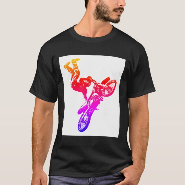 Moderner eleganter Acrobatics Biker Pop Kunstlehre T-Shirt (Vorderseite)