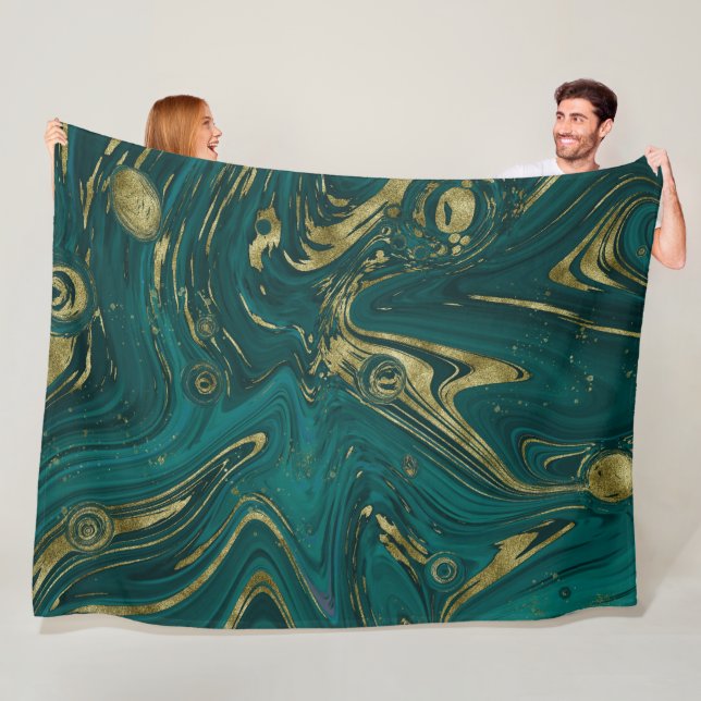 Moderner eleganter Aquamariner Marmorwirl Fleecedecke (Beispiel)