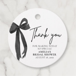 Moderner eleganter Black Bow Danke Brautparty Geschenkanhänger