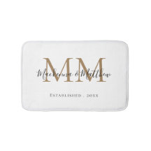 Moderner eleganter Black Gold-Newlywed Monogram Na