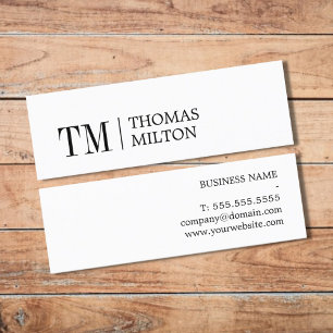 Moderner, eleganter BlackWhite-Monogram-Berater Mini Visitenkarte