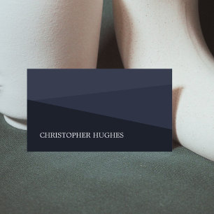 Moderner, eleganter Blue Geometric-Berater Visitenkarte