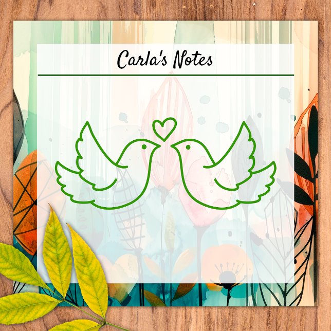 Moderner eleganter Blumengarten 3 Zoll x 3 Zoll Post-it Klebezettel (Von Creator hochgeladen)