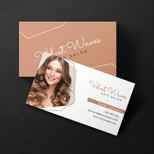 Moderner Eleganter Brauner Haar-Stylist Makeup-Art Visitenkarte