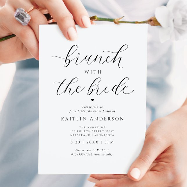 Moderner Eleganter Brunch mit Bride Brautparty Einladung (Brunch with the Bride bridal shower invitation - romantic, modern, minimalist, classy, sophisticated)