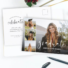 Moderner Eleganter Calligraphy Fun Abschluss Postkarte