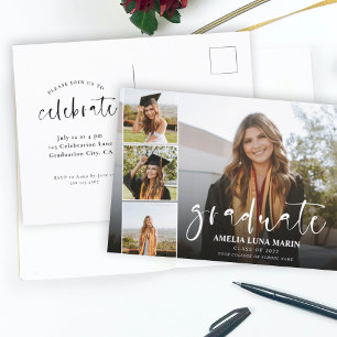 Moderner Eleganter Calligraphy Fun Abschluss Postkarte