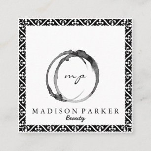 Moderner Eleganter Champagner Abstrakt Beauty Styl Quadratische Visitenkarte