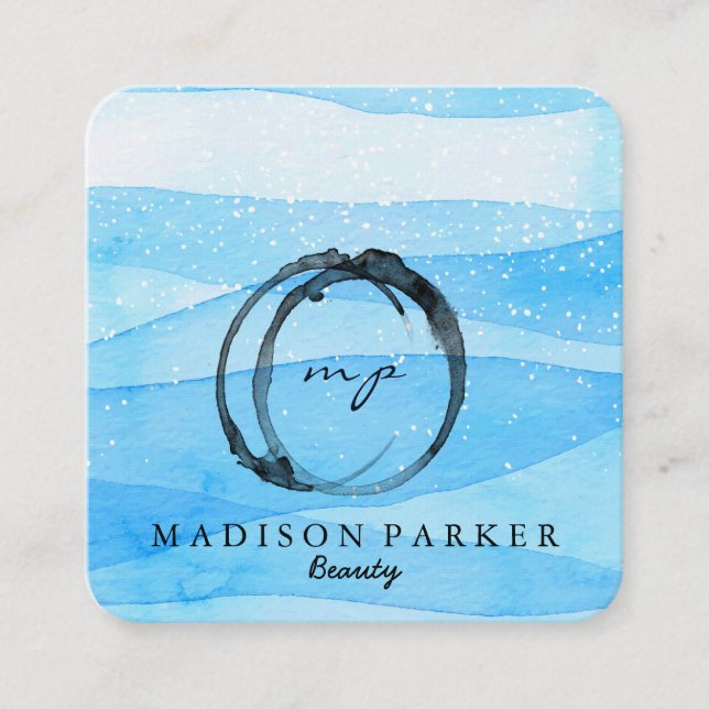 Moderner Eleganter Champagner Abstrakt Beauty Styl Quadratische Visitenkarte (Vorderseite)