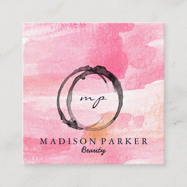 Moderner Eleganter Champagner Abstrakt Beauty Styl Quadratische Visitenkarte (Vorderseite)