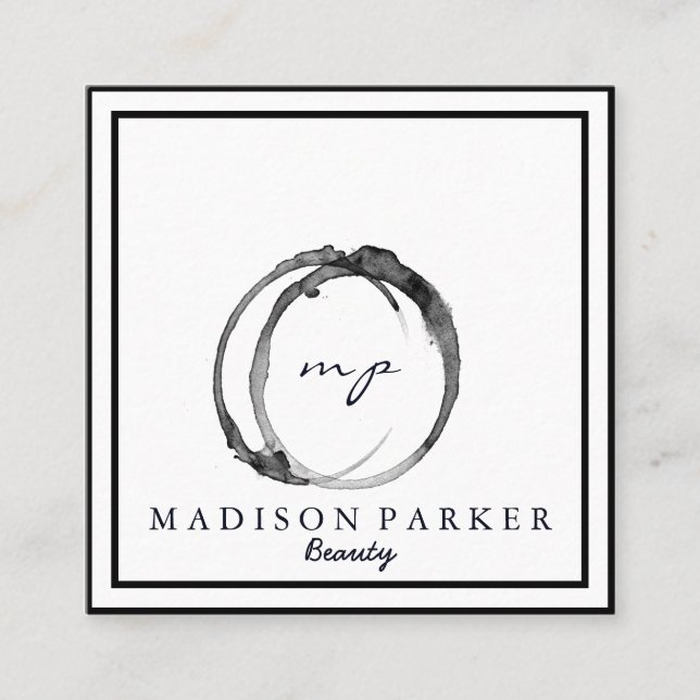 Moderner Eleganter Champagner Abstrakt Beauty Styl Quadratische Visitenkarte (Vorderseite)