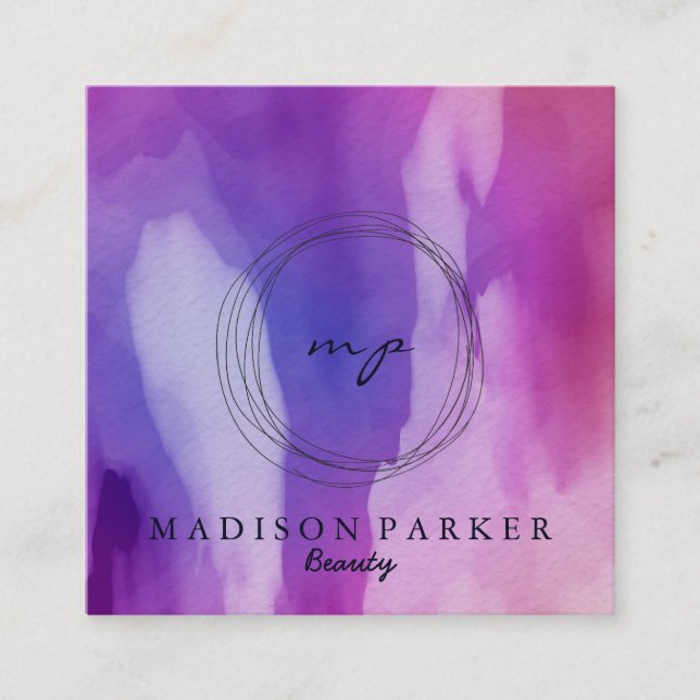 Moderner Eleganter Champagner Abstrakt Beauty Styl Quadratische Visitenkarte (Vorderseite)