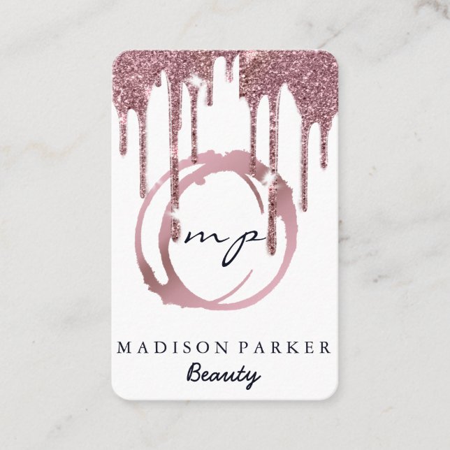 Moderner Eleganter Champagner Abstrakt Beauty Styl Visitenkarte (Vorderseite)