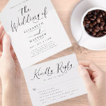 Moderner Eleganter Chic Einfache Minimalistische H All In One Einladung<br><div class="desc">Besteht aus kursiver Schrift- und Serifentypografie. Alles vor einem Hintergrund von reinem Weiß. Diese Elemente sind modern,  einfach und elegant. Dieses wurde von White Paper Birch Co. exklusiv für Zazzle entworfen. Abrufbar unter: http://www.zazzle.com/store/whitepaperbirch</div>
