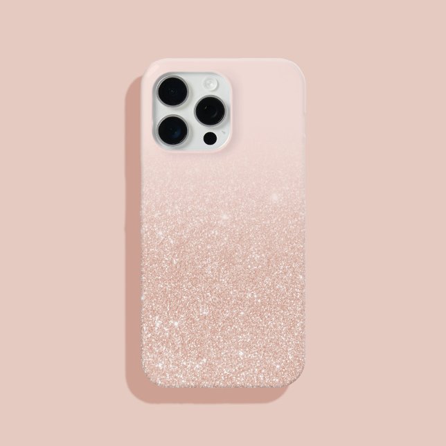 Moderner Eleganter Chic Ombre Rose Gold Glitzer Case-Mate iPhone Hülle (Von Creator hochgeladen)