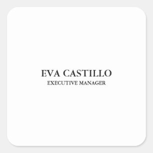 Moderner Eleganter, einfacher Manager Quadratischer Aufkleber