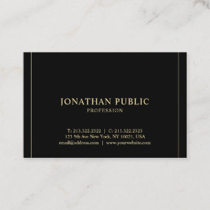 Moderner Eleganter einfacher Template Gold Text Lu Visitenkarte