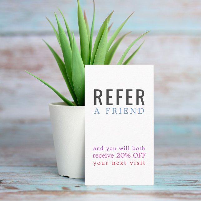 Moderner Eleganter farbenfroher, kühl Schönheitssa Empfehlungskarte (Von Creator hochgeladen)