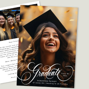 Moderner Eleganter Foto Abschluss   Klasse 2025 Ankündigung