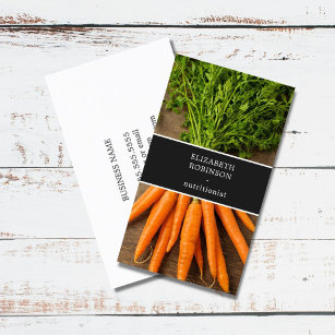 Moderner Eleganter Foto Carrots Nutritionist Visitenkarte