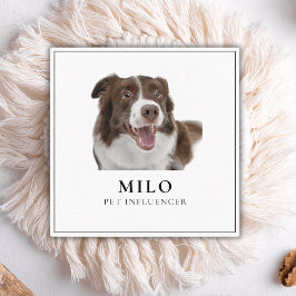 Moderner Eleganter Foto Dog Pet Social Media QR Co Quadratische Visitenkarte