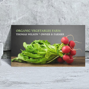Moderner eleganter Foto Radish/Bio Bauernhof Visitenkarte