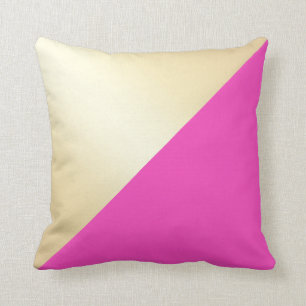 Moderner eleganter girly Pink- u. Goldfarbblock Kissen