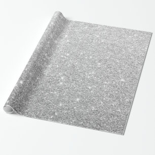 Moderner Eleganter, glänzender Metallischer Silber Geschenkpapier