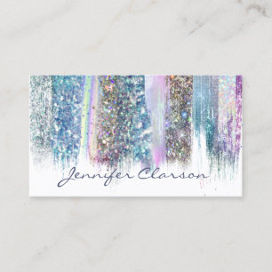 Moderner Eleganter Glitzer Pinsel Girly Nail Salon Visitenkarte