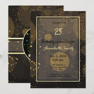Moderner, eleganter Gold Glitzer Geburtstag Einladung