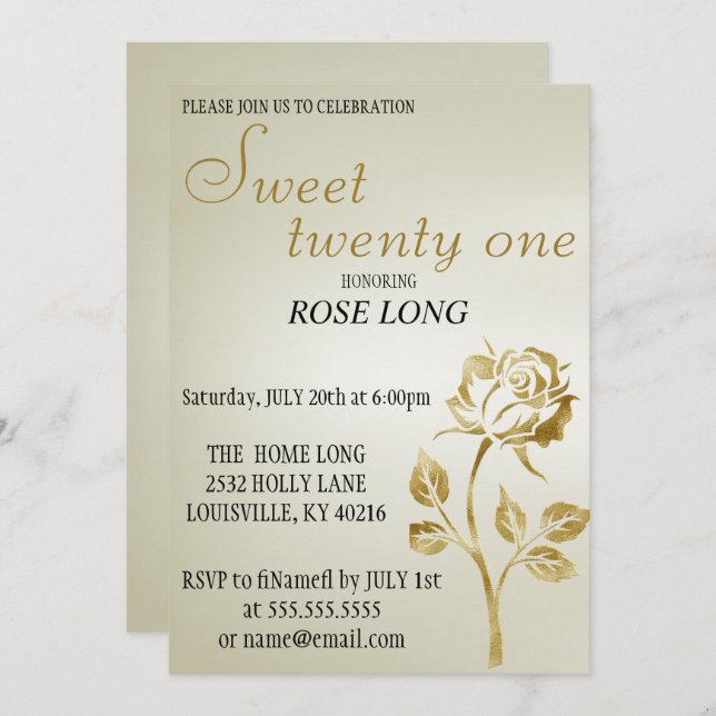Moderner, eleganter Gold Rose Glitzer Save the Dat Save The Date (Vorne/Hinten)