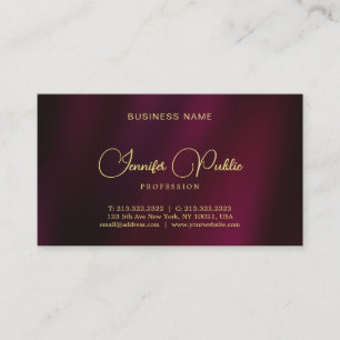 Moderner, eleganter Gold-Script-Name-Text luxuriös Visitenkarte