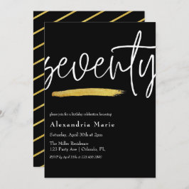 Moderner, eleganter Goldrausch 70. Geburtstag Einladung