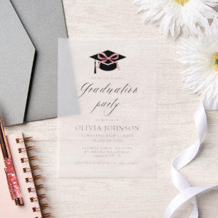 Moderner Eleganter Graduiertenkap Pink Bow Abschlu