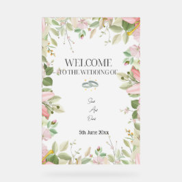 Moderner, eleganter Hochzeitsempfang Acrylschild