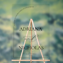 Moderner, eleganter Hochzeitsempfang Acrylschild