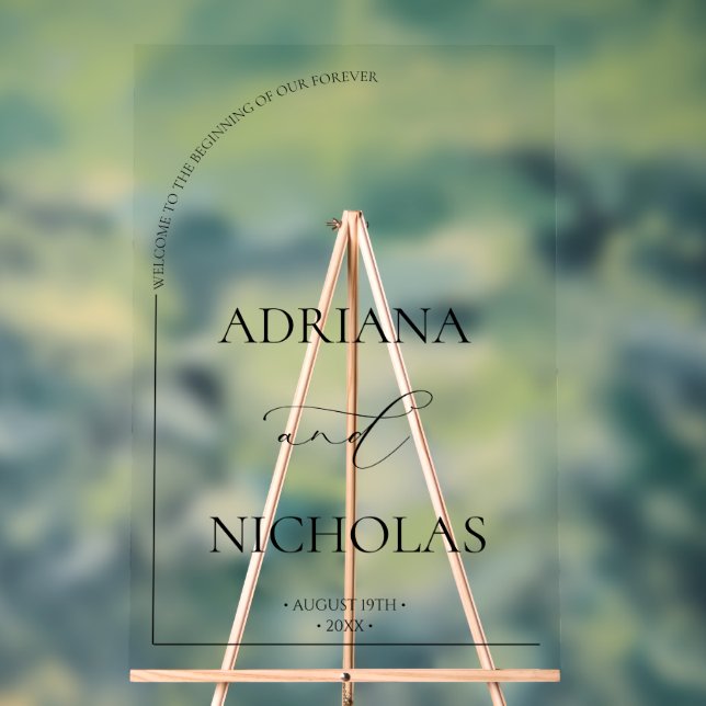 Moderner, eleganter Hochzeitsempfang Acrylschild (Neutral)