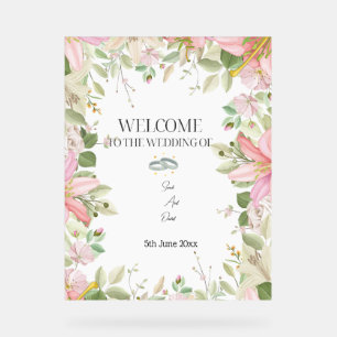 Moderner, eleganter Hochzeitsempfang Acrylschild