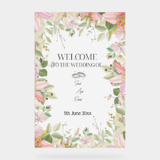 Moderner, eleganter Hochzeitsempfang Acrylschild