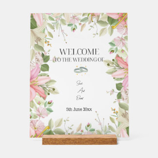 Moderner, eleganter Hochzeitsempfang Acrylschild